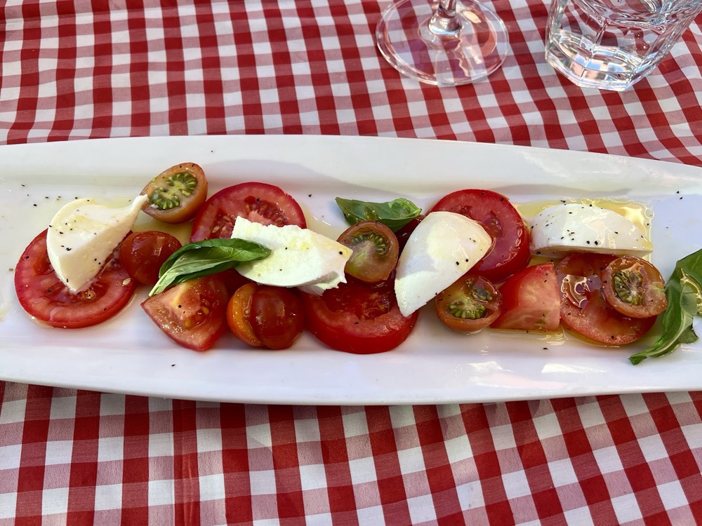 Tomato and buffalo mozzarella caprese